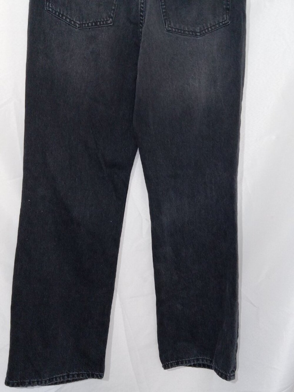 We The Free Women’s Sz 31 High Rise Wide-Leg Jeans Black Dark Wash Denim Button - Picture 7 of 14